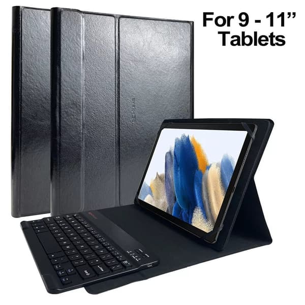 Black Leather Case & Black Bluetooh Keyboard for Samsung Galaxy Tab S6 Lite (2024) 10.4″