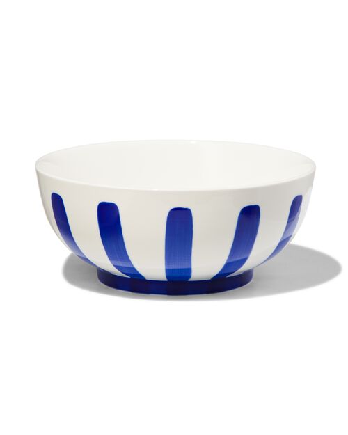 bol Ø15cm - new bone blanc et bleu - vaisselle dépareillée