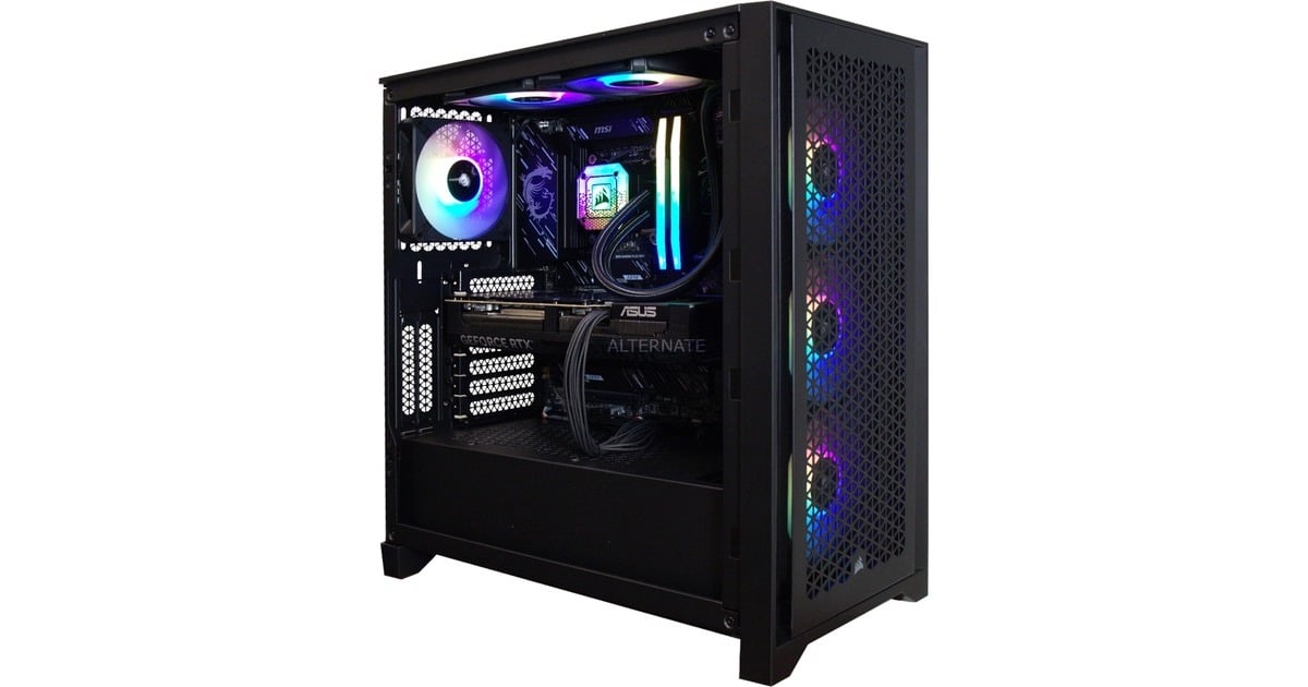 ALTERNATEThunderstorm Pro Core Ultra 7 – RTX 5080 iCUE Edition gaming pc  (Zwart | Core Ultra 7 265KF | RTX 5080 | 32 GB | 2 TB SSD)