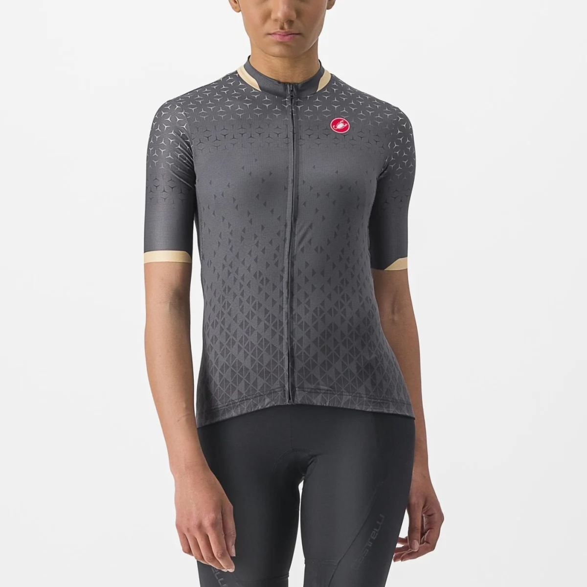 Castelli Pezzi kortærmet cykeltrøje Dark Gray dame
