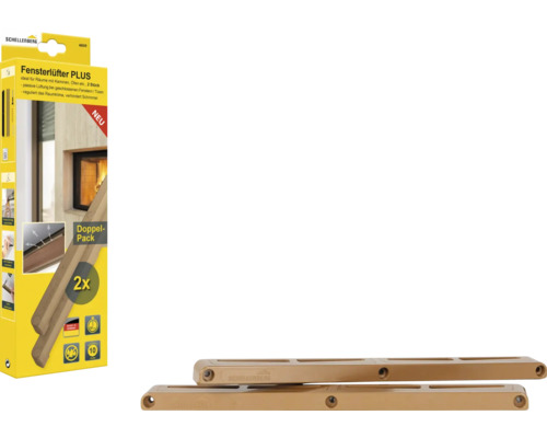 Schellenberg 46609 bruine raamventilator Plus, 2 stuks