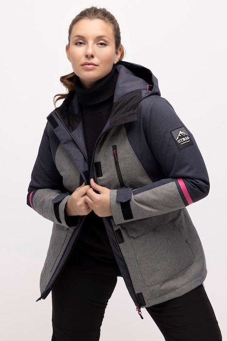 Funktionsjacke, Colorblocking, wasserdicht, 2-Wege-Zipper