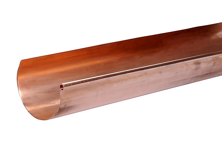 Gouttière cuivre Ø33 mm L.200 cm ronde