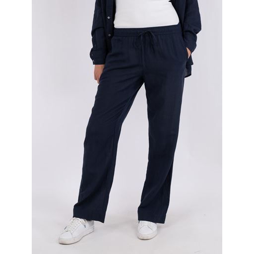 Neo Noir Sonar Linen Bukser, Navy, 36