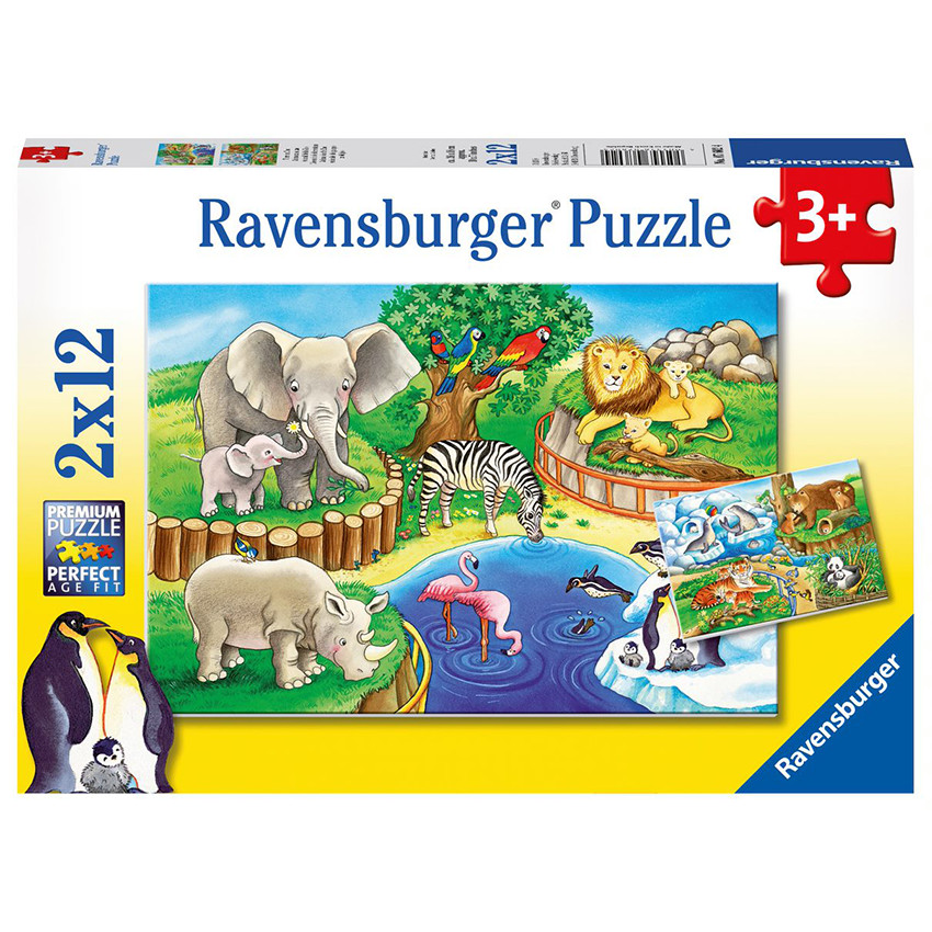 Puzzles 2 x 12 Pièces les Animaux du Zoo