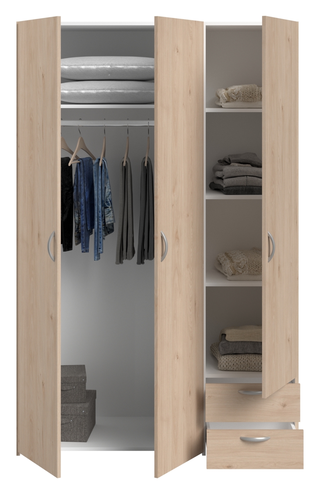 Kleiderschrank DAILY 12 - Jackson Eiche - 3 Türen - 120 cm breit