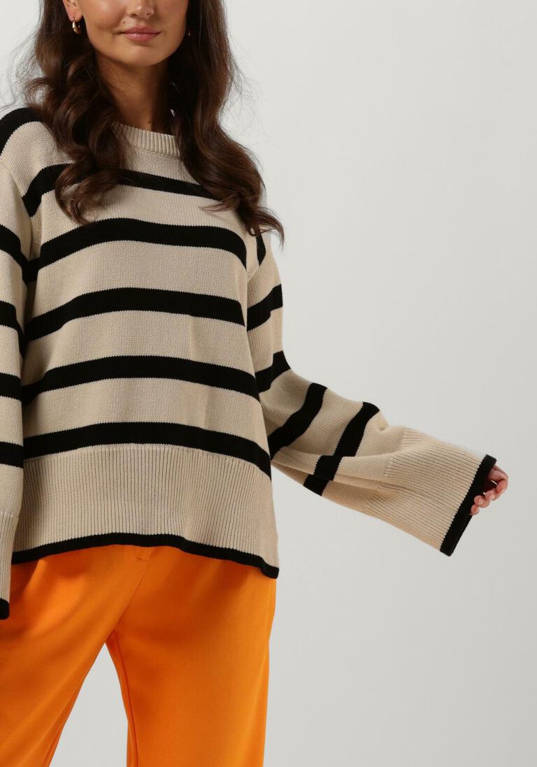 MODSTR\u00D6M zwarte modstr&ouml;m trui corbin md stripe o-neck