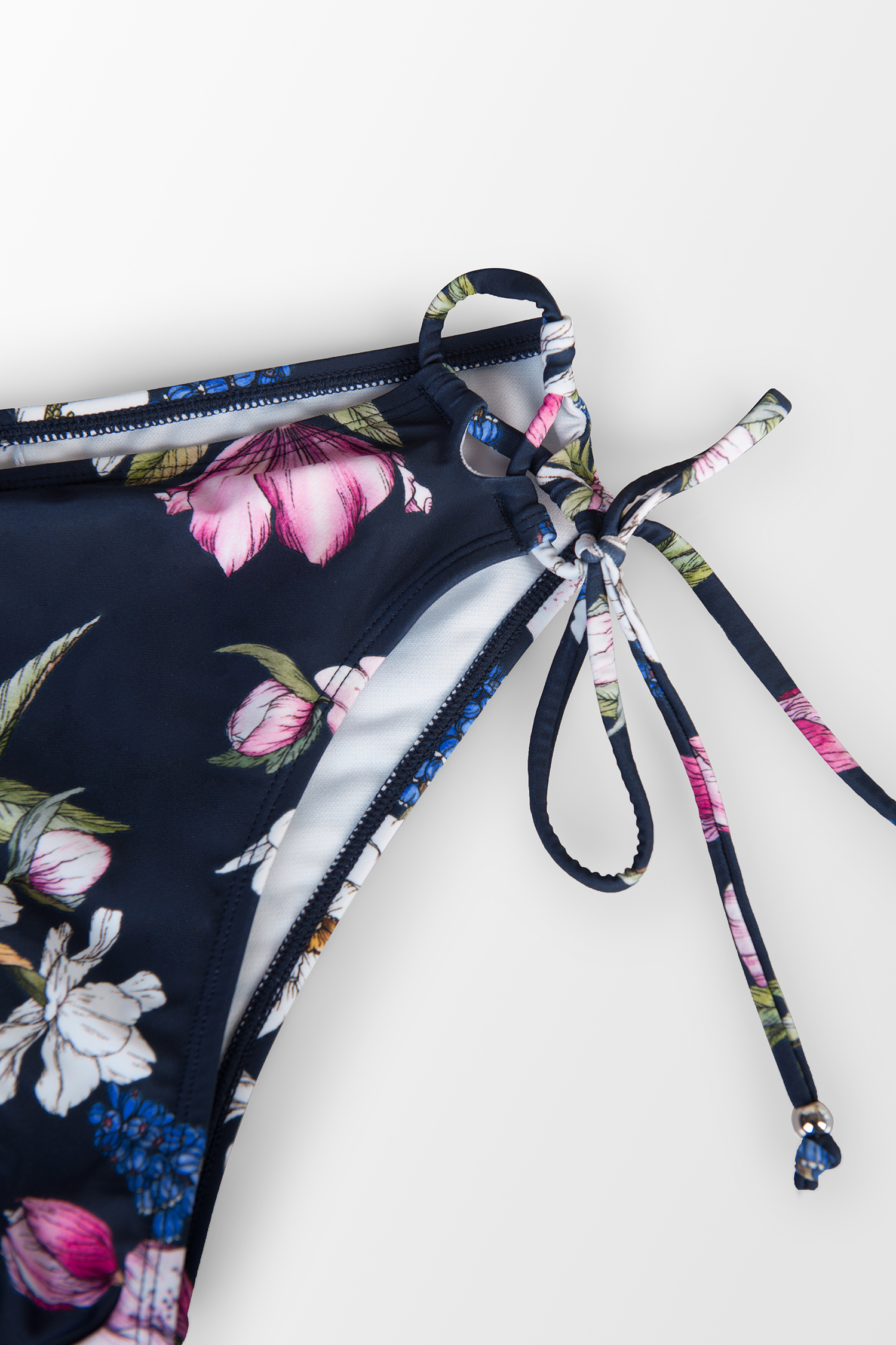 Bikini taille haute à emballage et dos à lacer