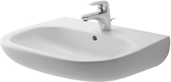 Duravit Waschtisch D-Code 600x460mm mit ÜL, mit HLB, 1 HL, weiss