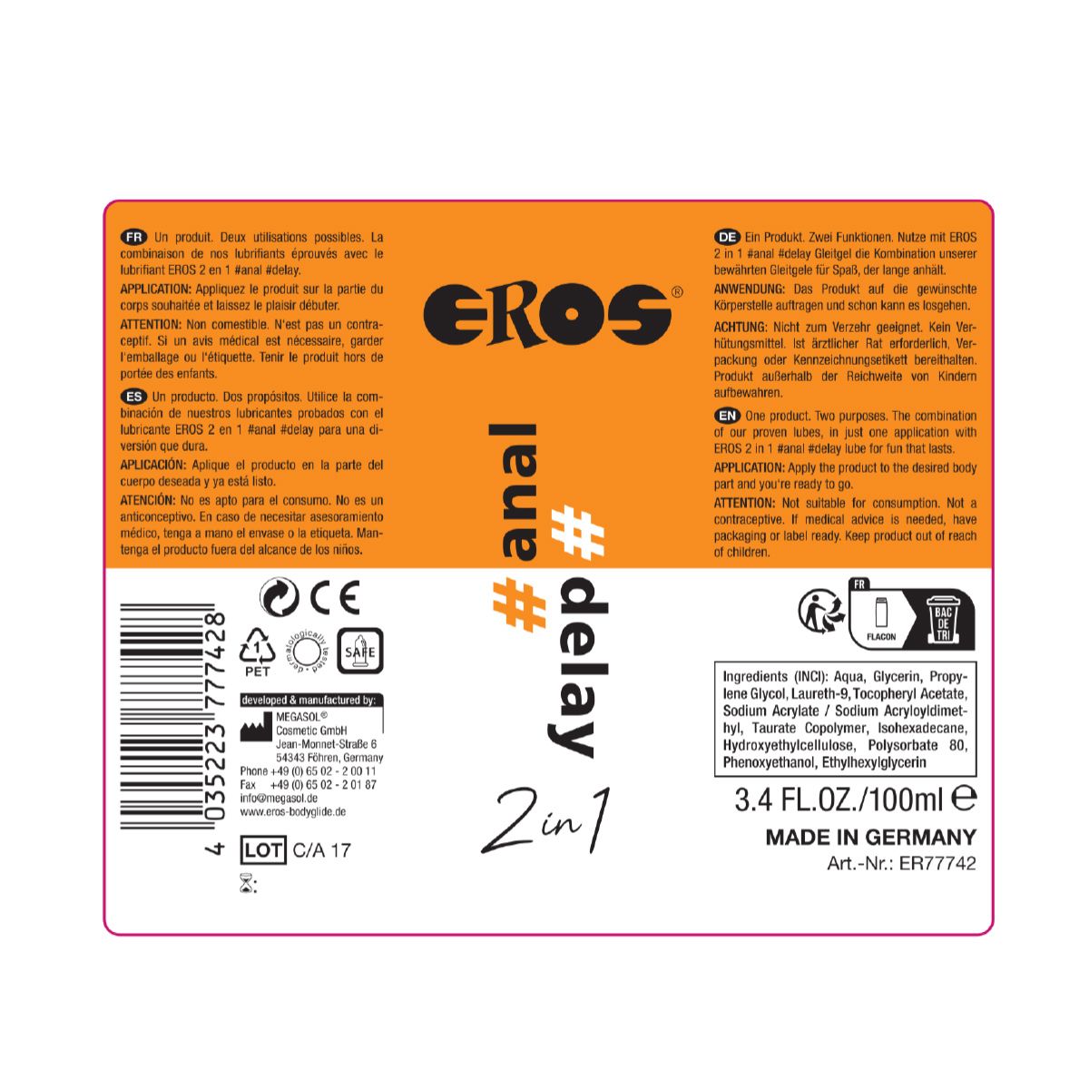 EROS *Anal Delay* 2 in 1