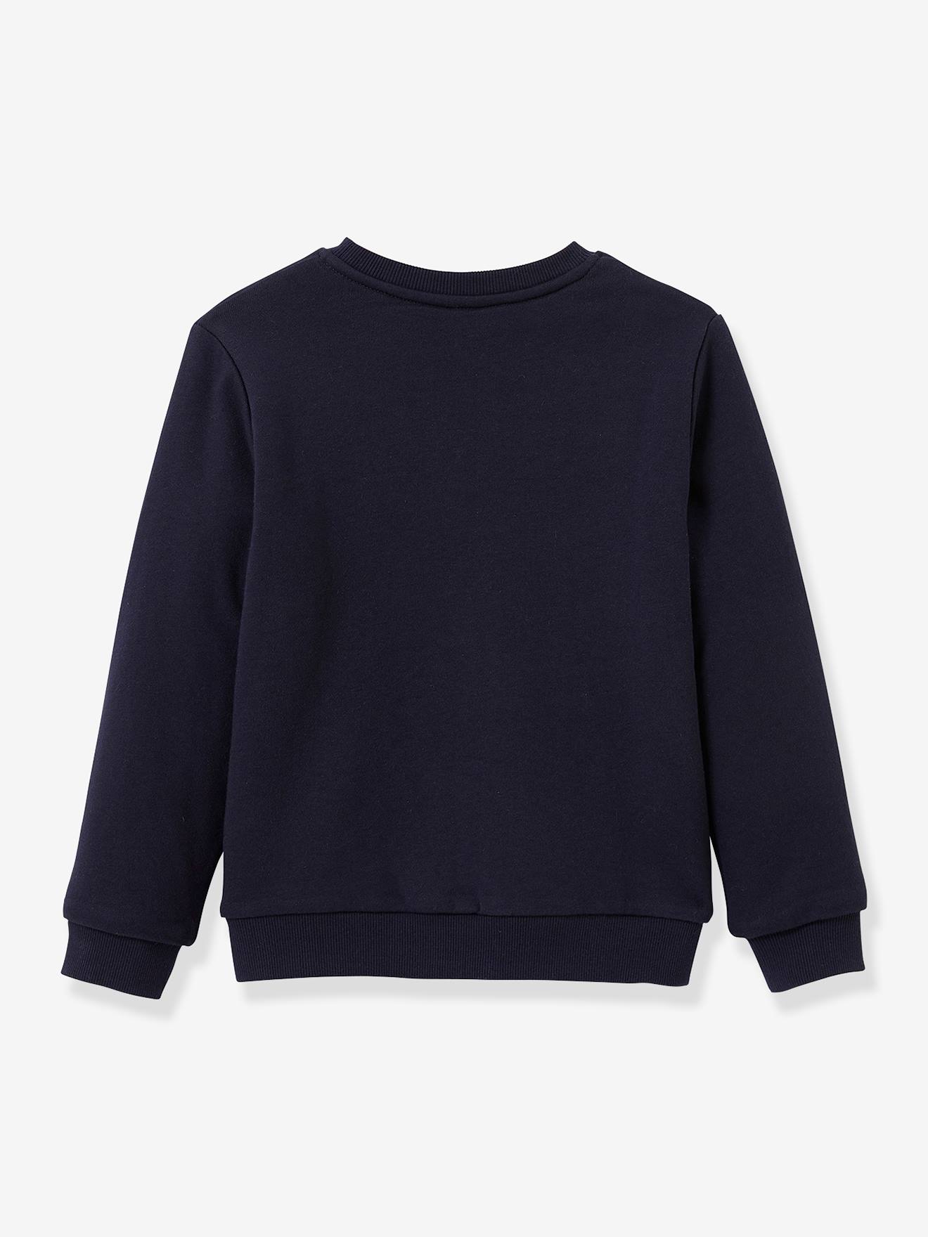 Moletom CYRILLUS azul marinho com forro de sherpa para meninos