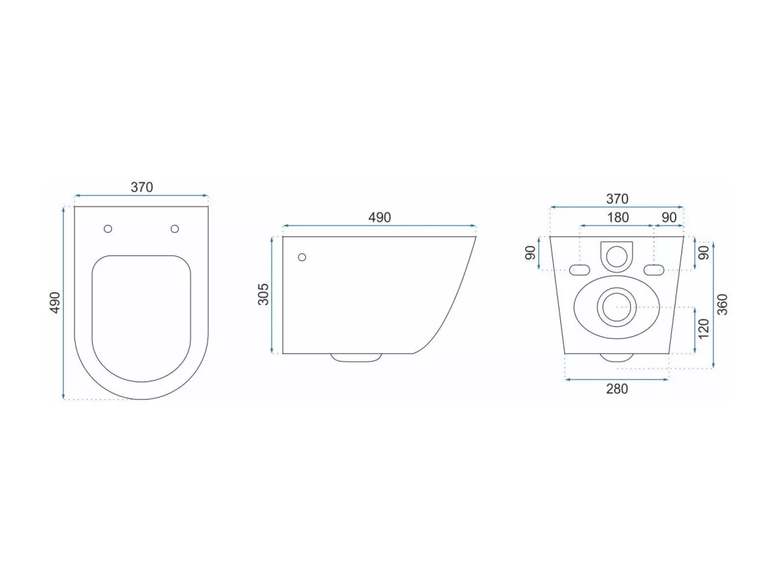Cuvette Wc Suspendue Rea Olivier Duroplast/Flat/Zm White