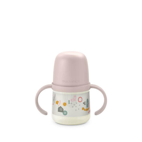 Biberon à anses 150ml Walk in the Park - Rose - SUAVINEX