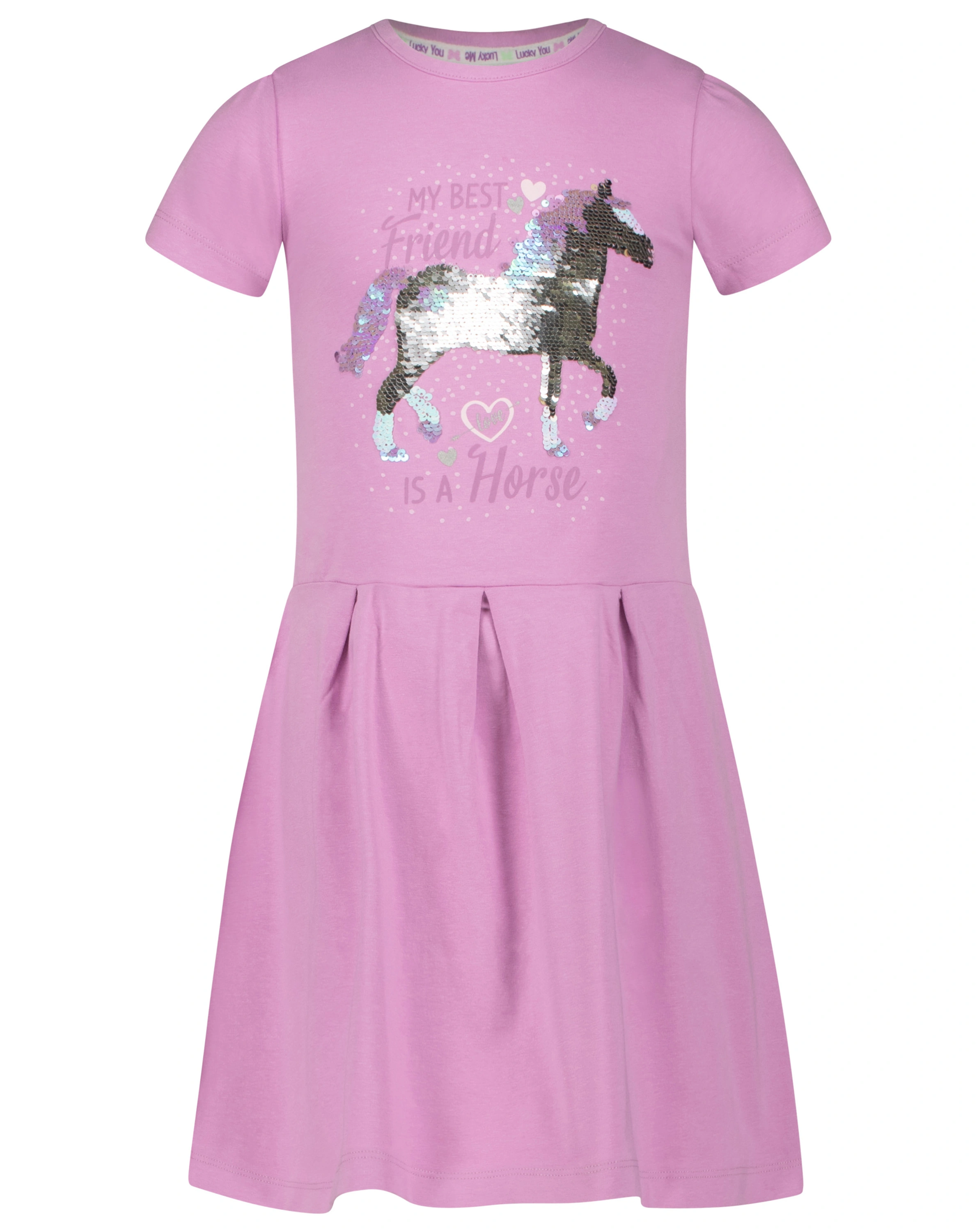 Kleid BEST FRIEND HORSE mit Wendepailletten in crocus