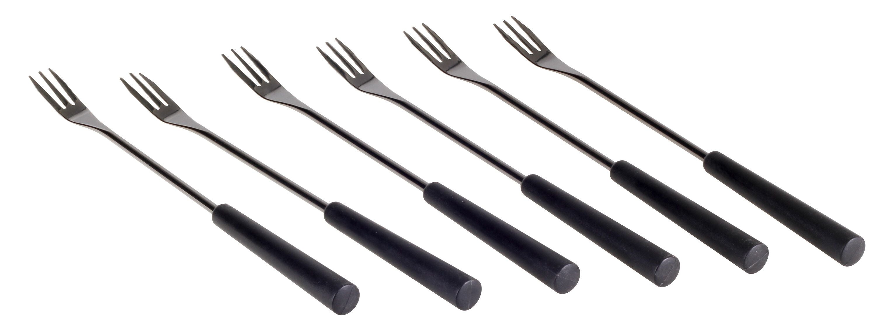 TITAN KAESEFONDUE-GABEL 6ER-SET - Schwarz / L: 32.5 cm B: 31.5 cm