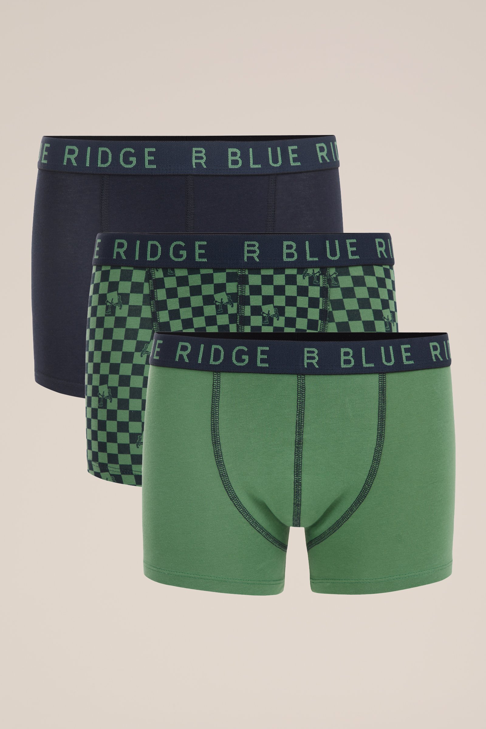 Jongens boxershorts, 3-pack WE Fashion Legergroen