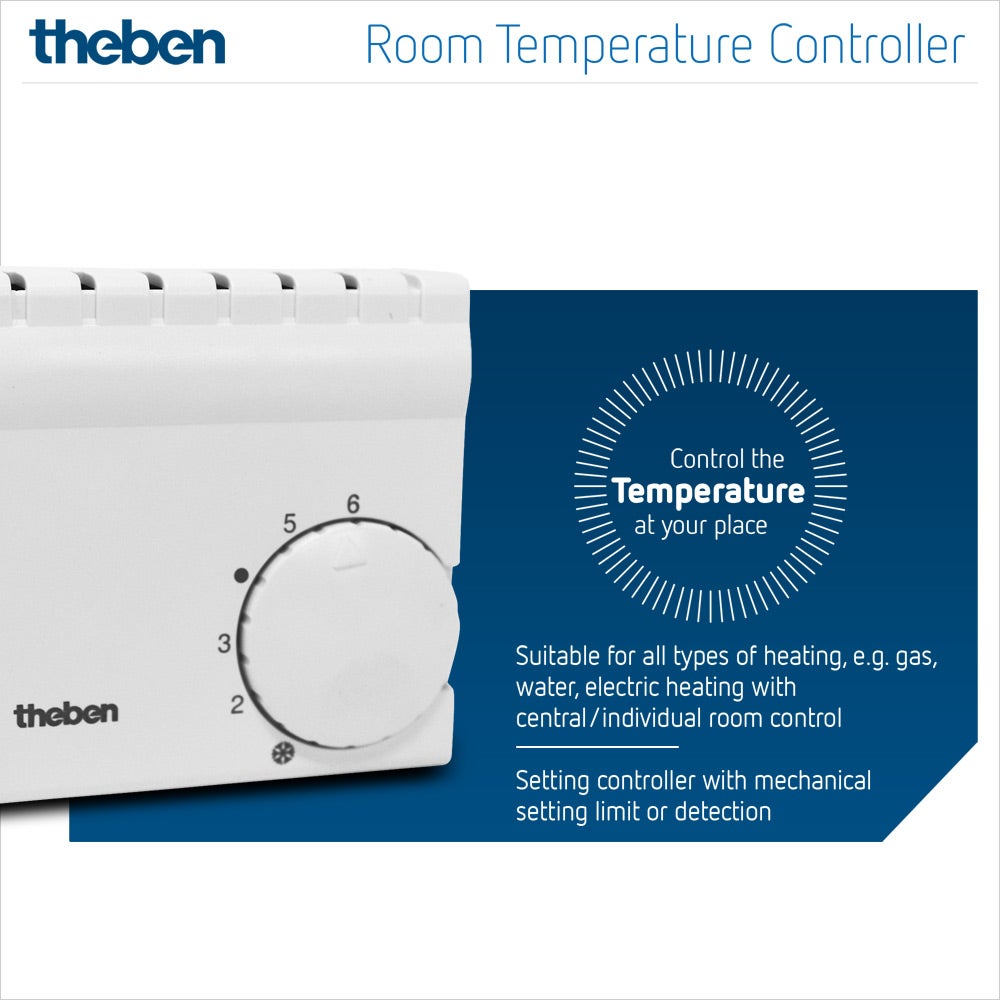 Theben 7010001 RAM 701 (RAMSES) - Kamerthermostaat voor alle verwarmingstypen, kamerthermostaat, kamerthermostaat