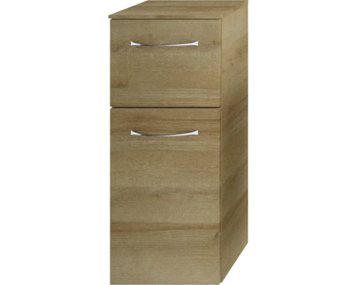 Pelipal Sunline 114 badkamermeubelset, BxHxD 160 x 200 x 51,5 cm, frontkleur: Riviera eiken, 5-delige badkamermeubelset en meer, inclusief witte keramische wastafel en badmeubel, spiegelkast met LED-verlichting, onderkast, wandkast