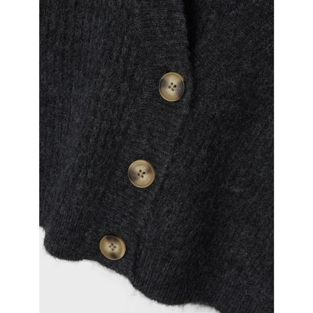 Køb Name It Dark Grey Melange Holly Short Strik Cardigan Noos