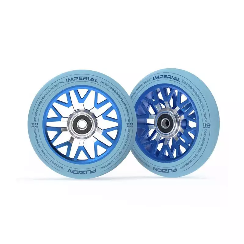 Paire de roues trottinette FUZION Imperial Baby Blue/Blue 110mm
