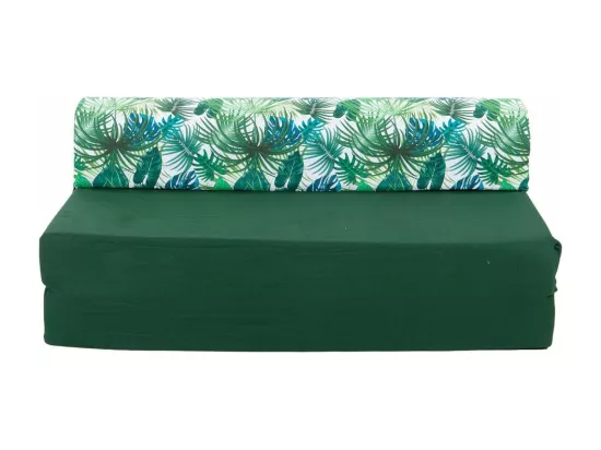 Chauffeuse double en coton coussin imprimé Deep jungle