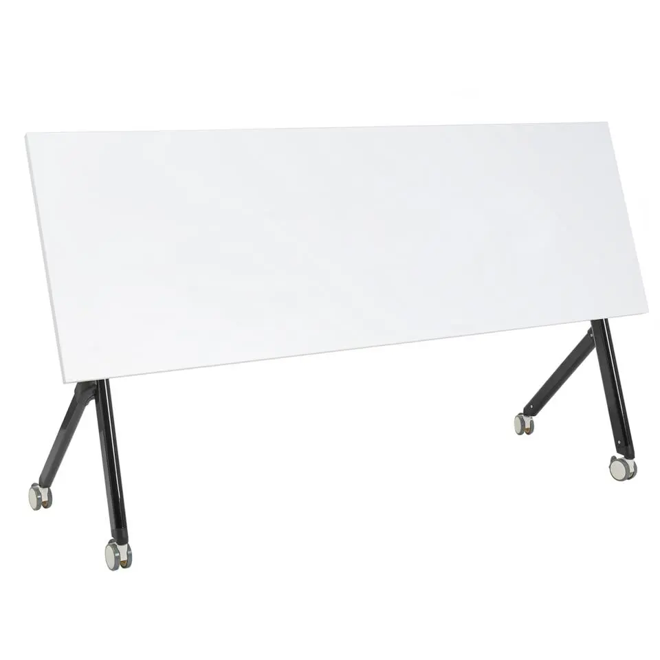 BENDI - Inklapbaar bureau - Wit/Zwart - 180 x 60 cm - Staal