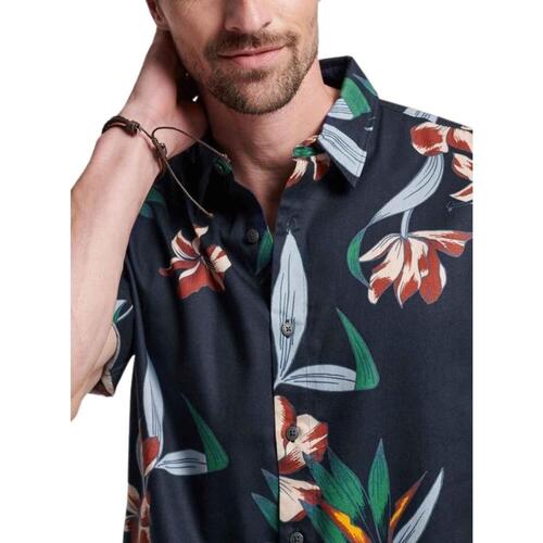 Superdry - VINTAGE HAWAIIAN S/S SHIRT Azul