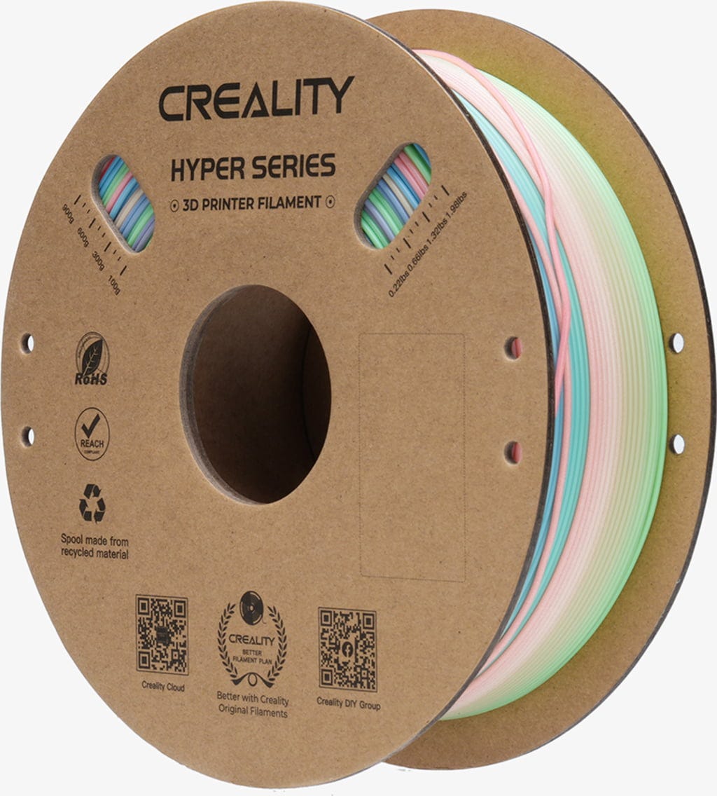 Creality  Hyper PLA Rainbow Wild Blossom-Long Gradient, 1,75 mm / 1000 g    High Speed PLA mit geschmeidigen Farbverläufen