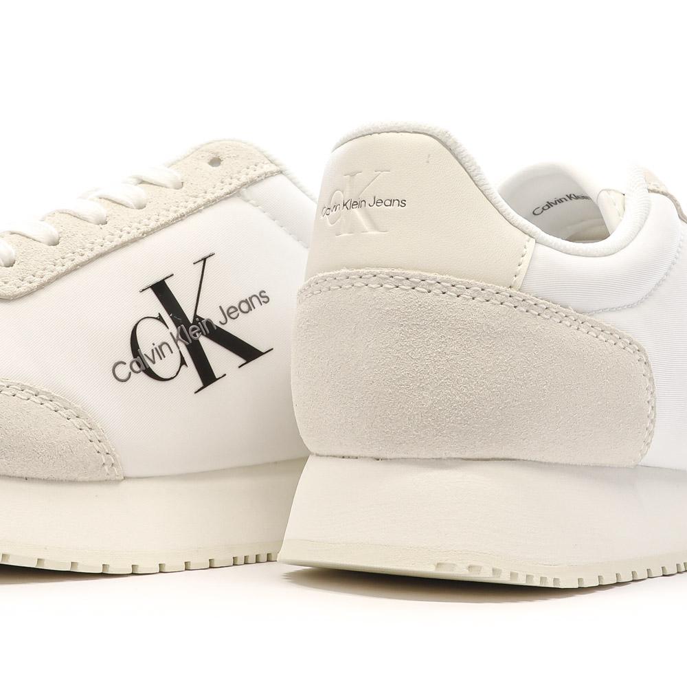 Calvin Klein Jeans Baskets Blanches/Beiges Femme Calvin Klein Jeans Retro