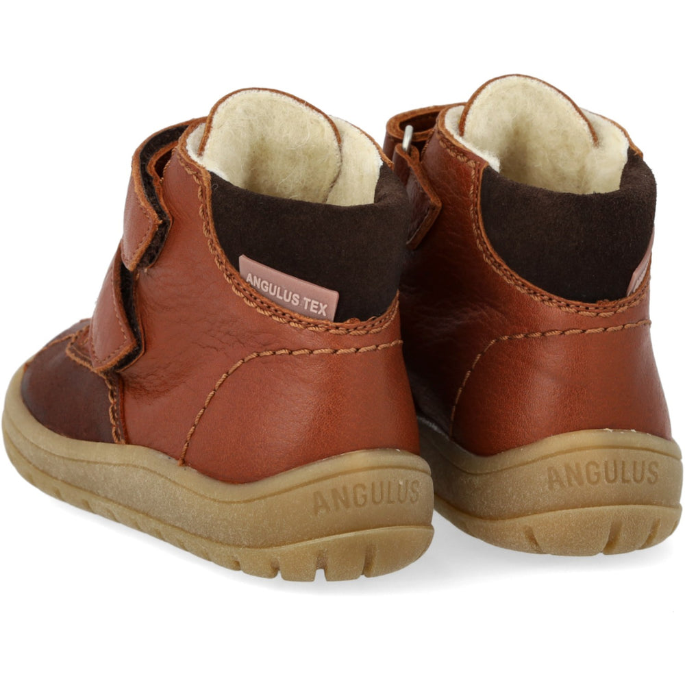 Køb Angulus Cognac/Sun Yellow/Dark Brown Begynder TEX-støvle Med Kontraststikninger