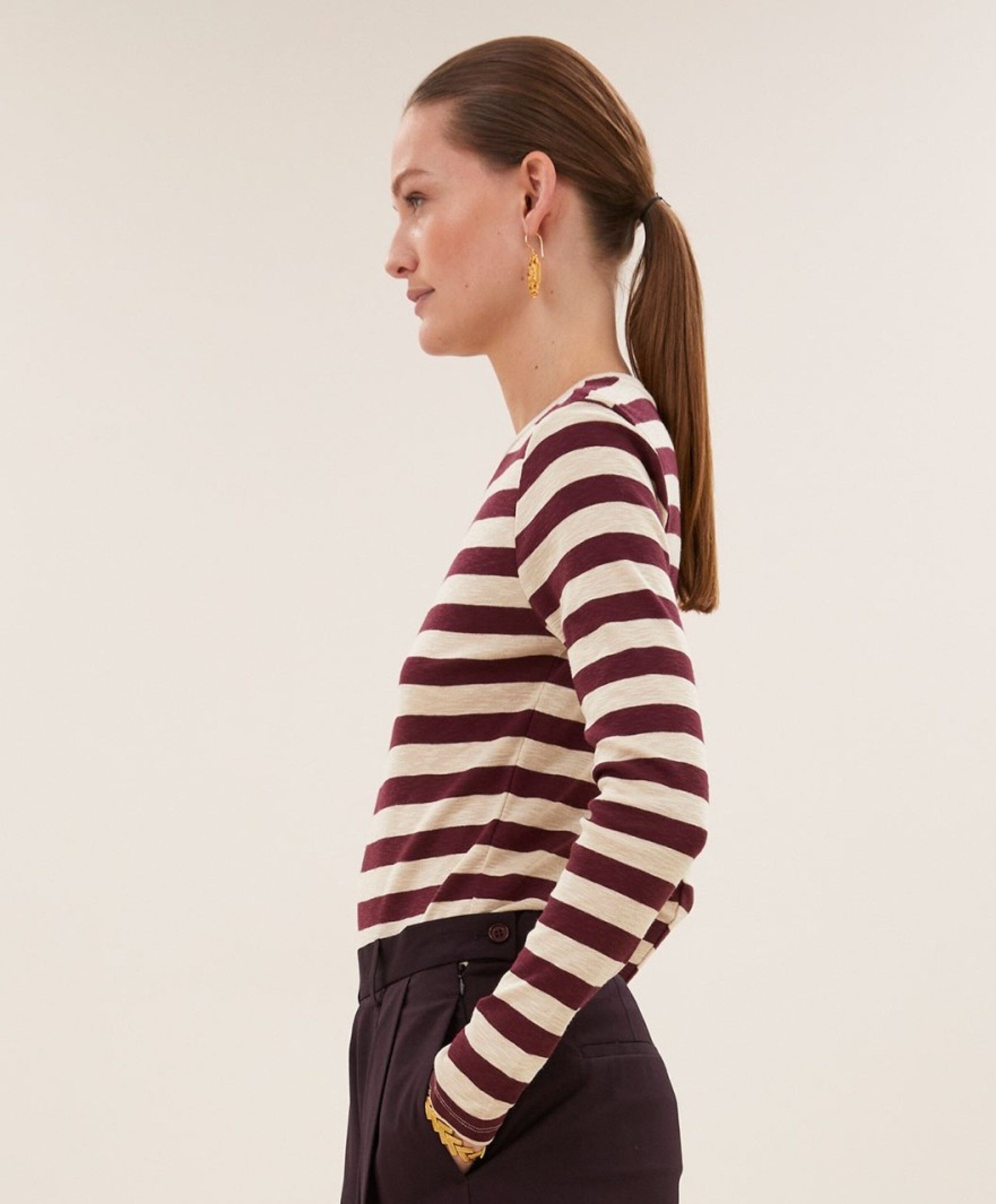 by-bar Dames longsleeve bordeaux