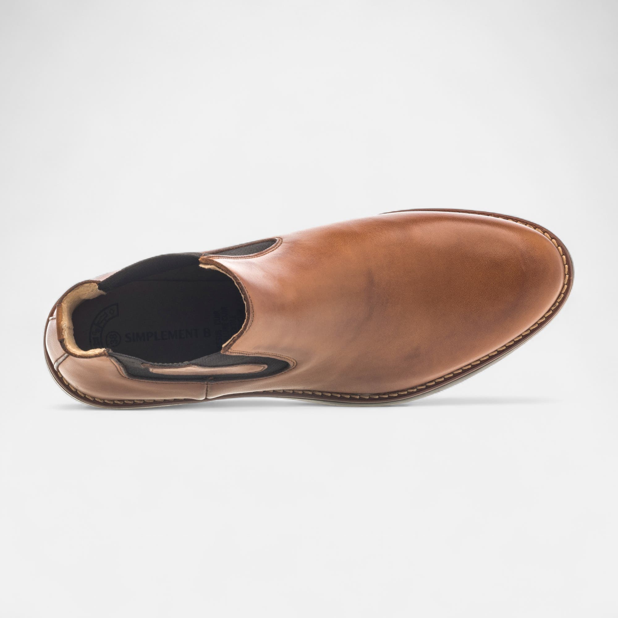 Boots chelsea Femme en cuir cognac