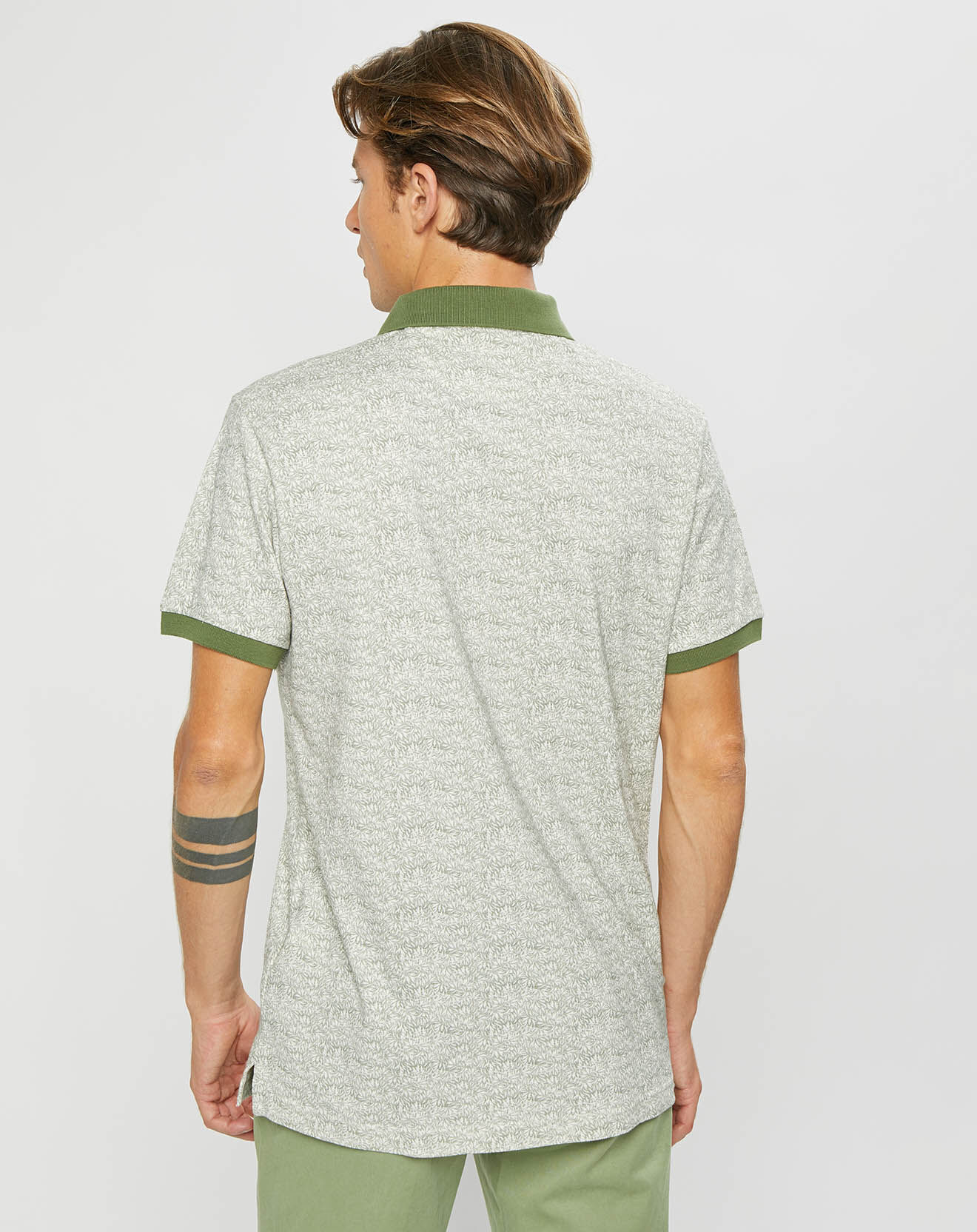 Hackett London Polo Classic Fit Imprimé Allover kaki/beige