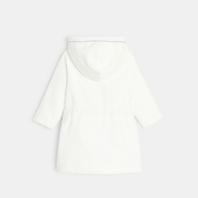 Peignoir éponge à capuche blanc naissance Blanc