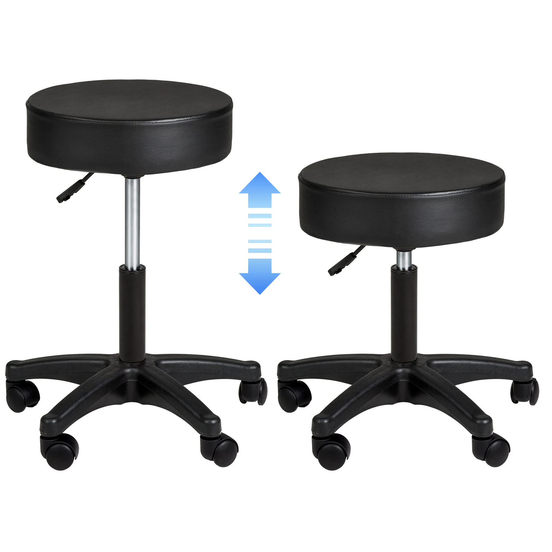 tectake® Rollhocker, höhenverstellbar und 360° drehbar, gute Polsterung, Belastbarkeit 150 kg
