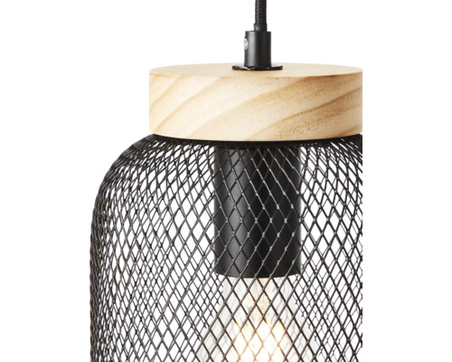 Hanglamp, 1-lichts, HxØ 112x16 cm, zwart/gerookt glas