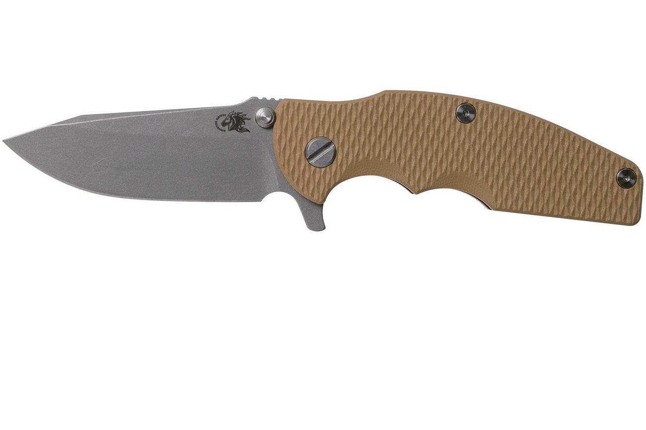 Rick Hinderer Jurassic Spearpoint 20CV Battle Bronze Coyote G10 zakmes