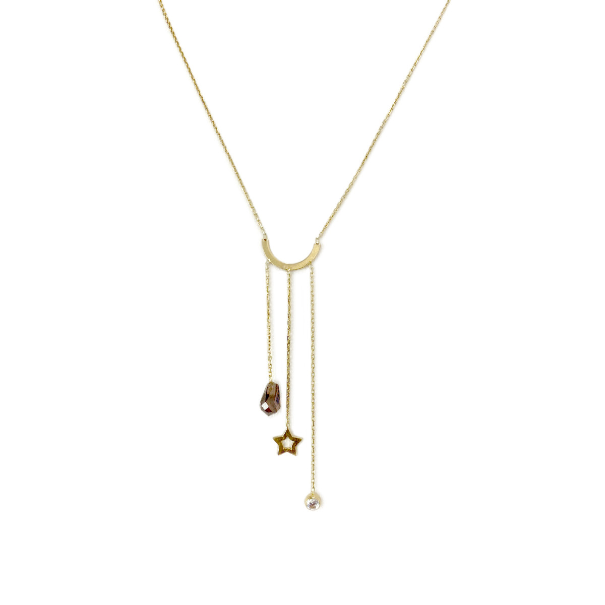 Collier d'occasion or 375 jaune zirconias 42 cm