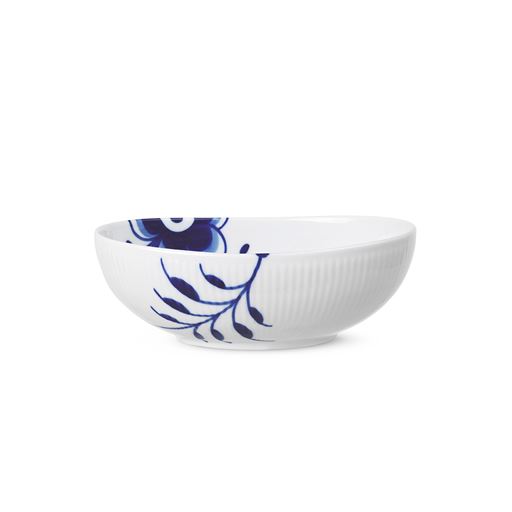 Royal Copenhagen Blå Mega Riflet Oval Skål, 11,5x15,5 cm