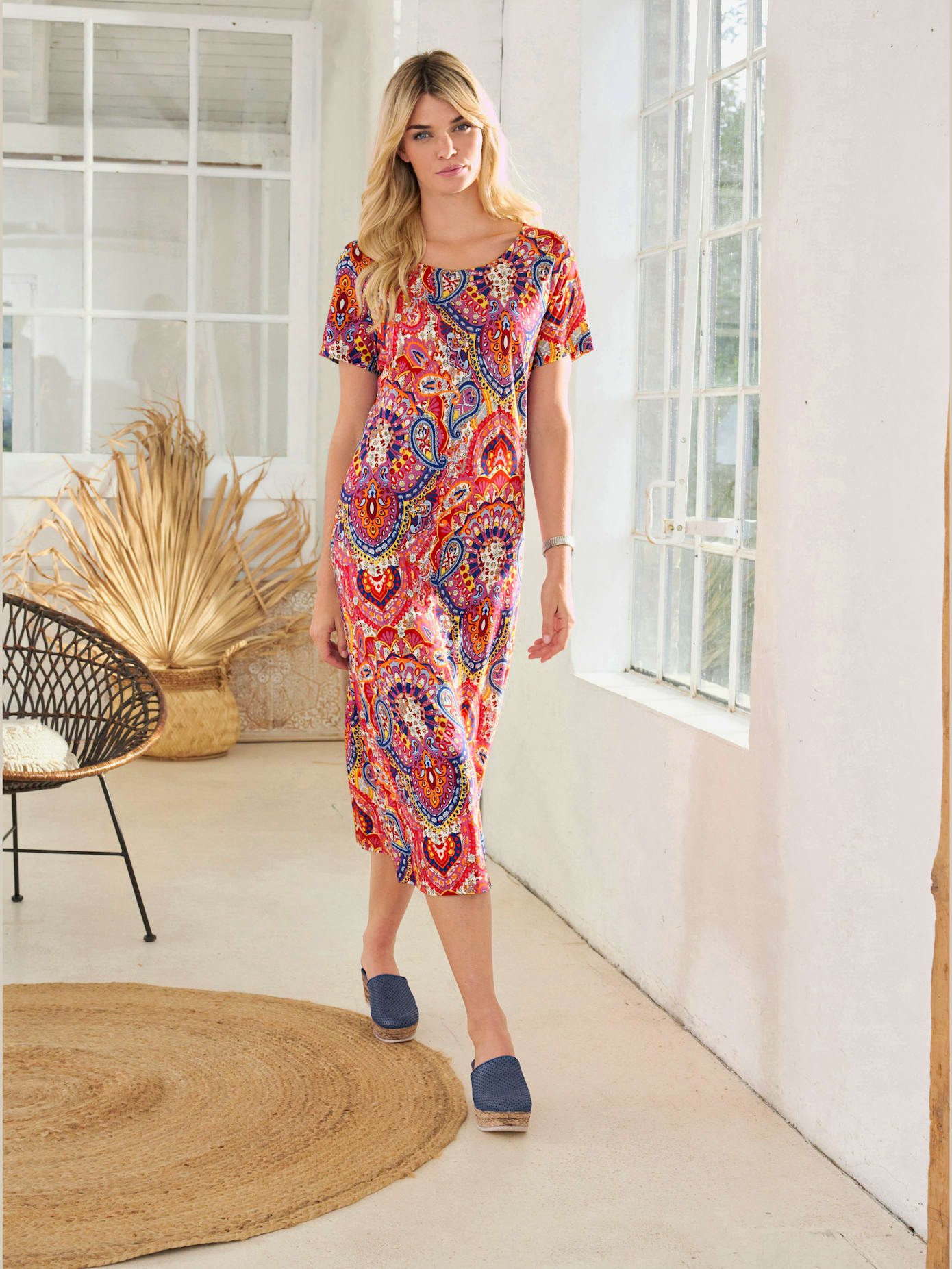 Robe en jersey motif imprimé original