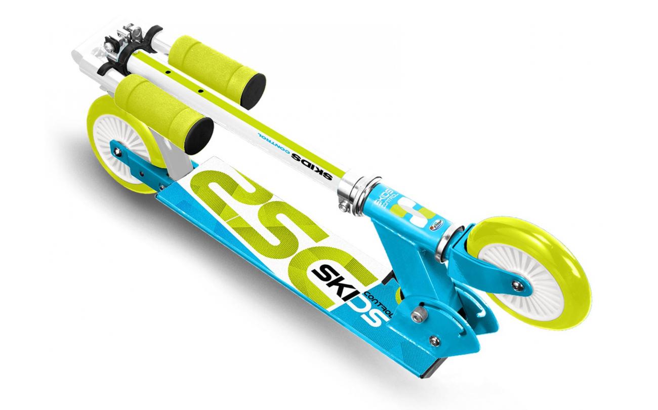 Skids Control inklapbare scooter blauw/groen