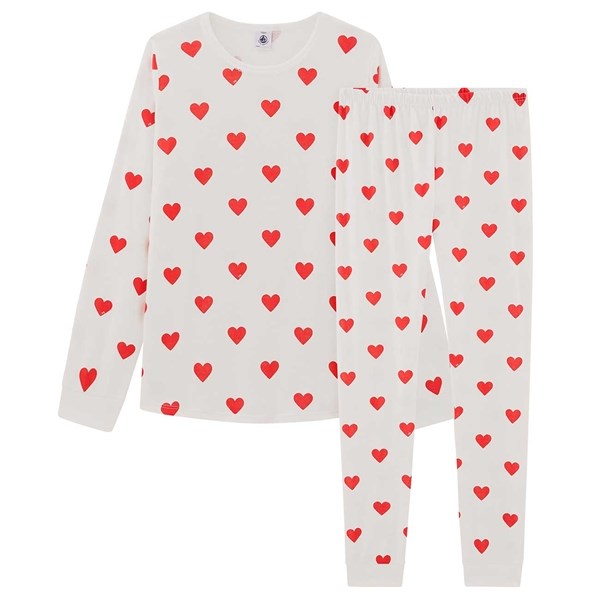 Pyjamas White/Red - Petit Bateau → Luksusbaby.dk