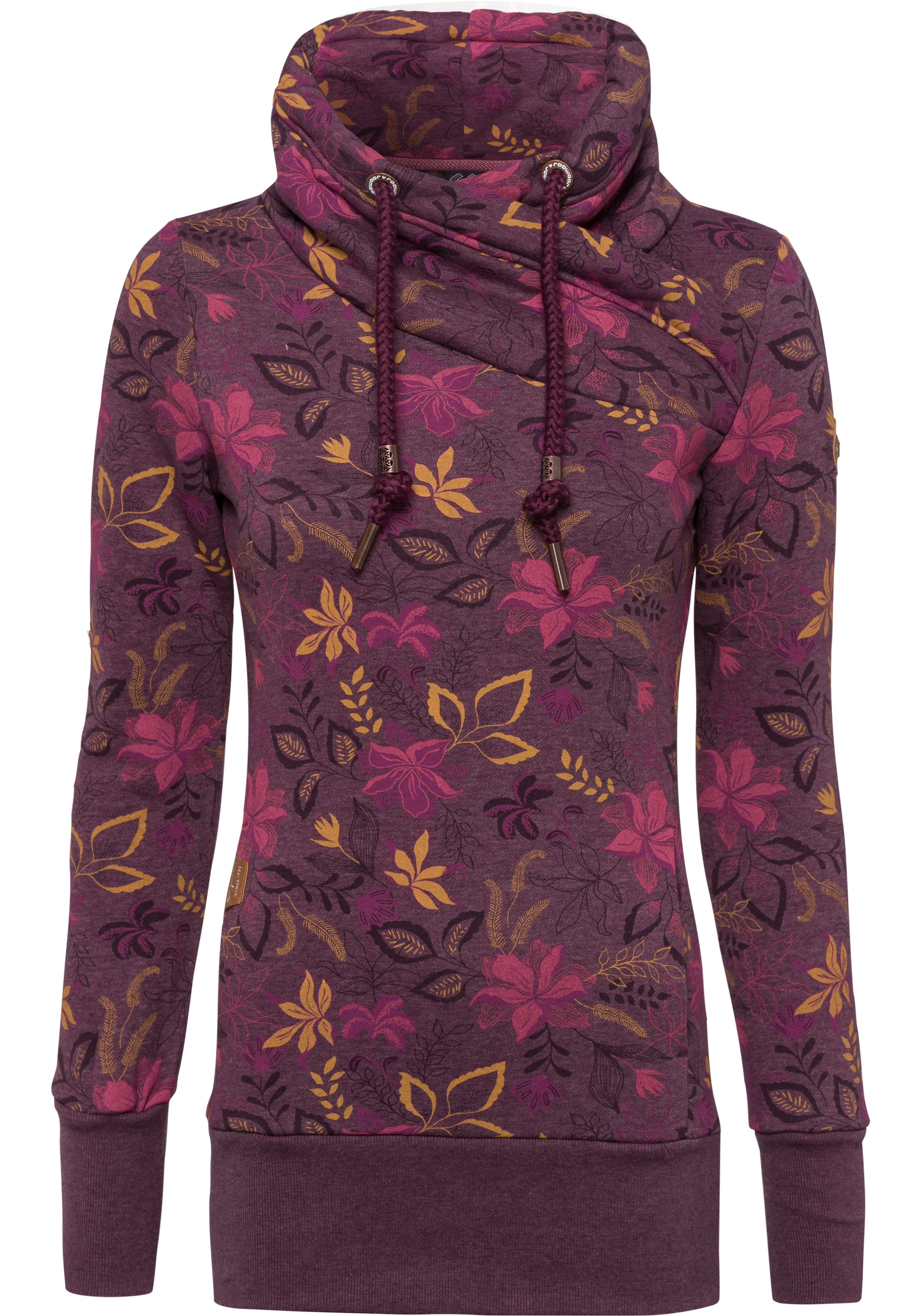 Ragwear Sweater »NESKA O«, Kapuzen-Sweater mit asymetrischem Schalkragen