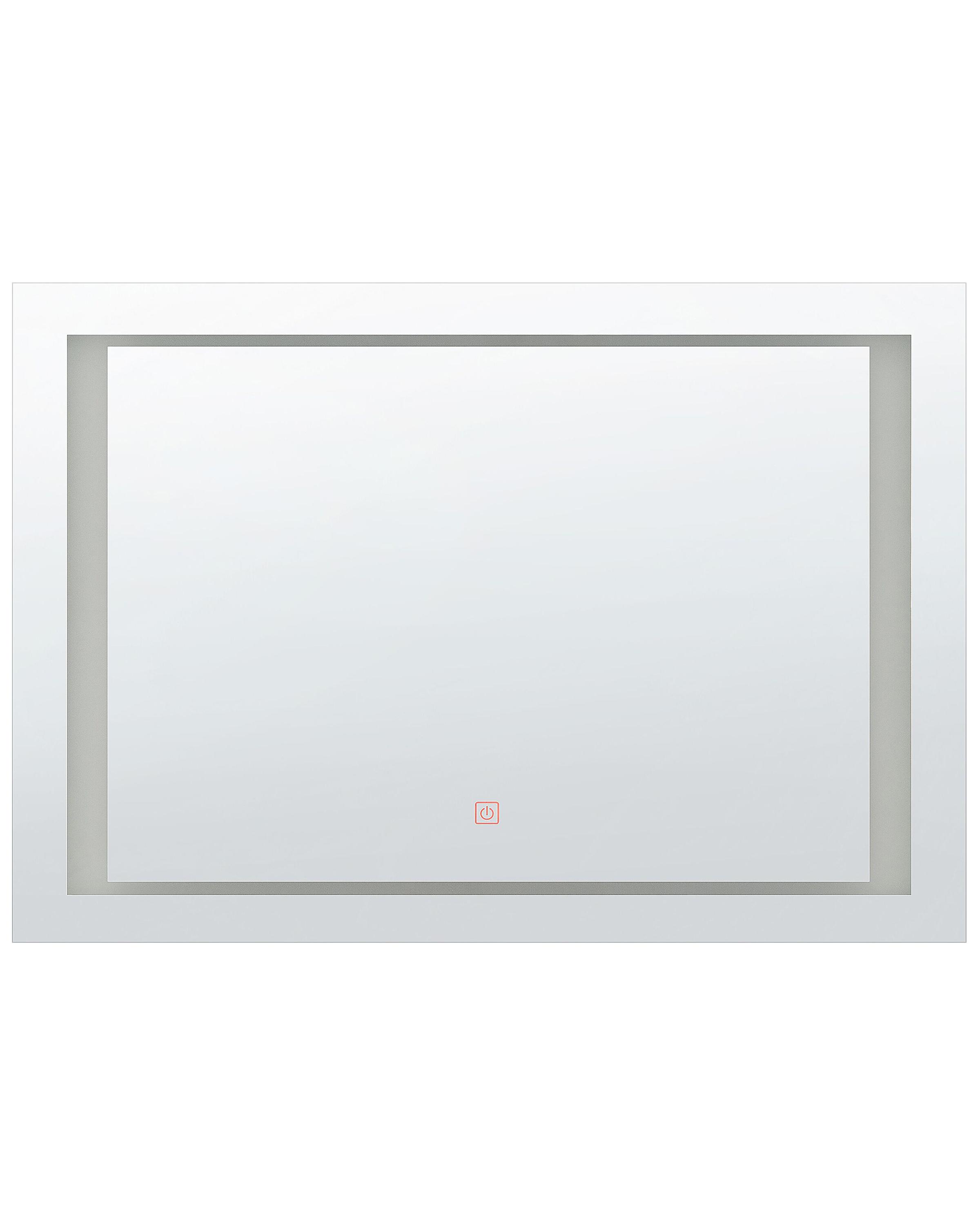 LED badkamerspiegel EYRE 80 cm 60 cm Zilver
