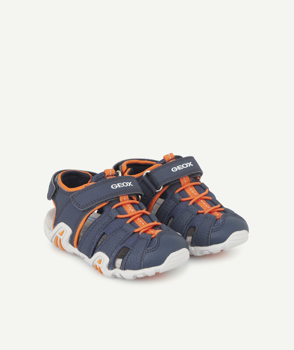 GEOXSANDALES KRAZE GARÇON BLEU MARINE ET ORANGE