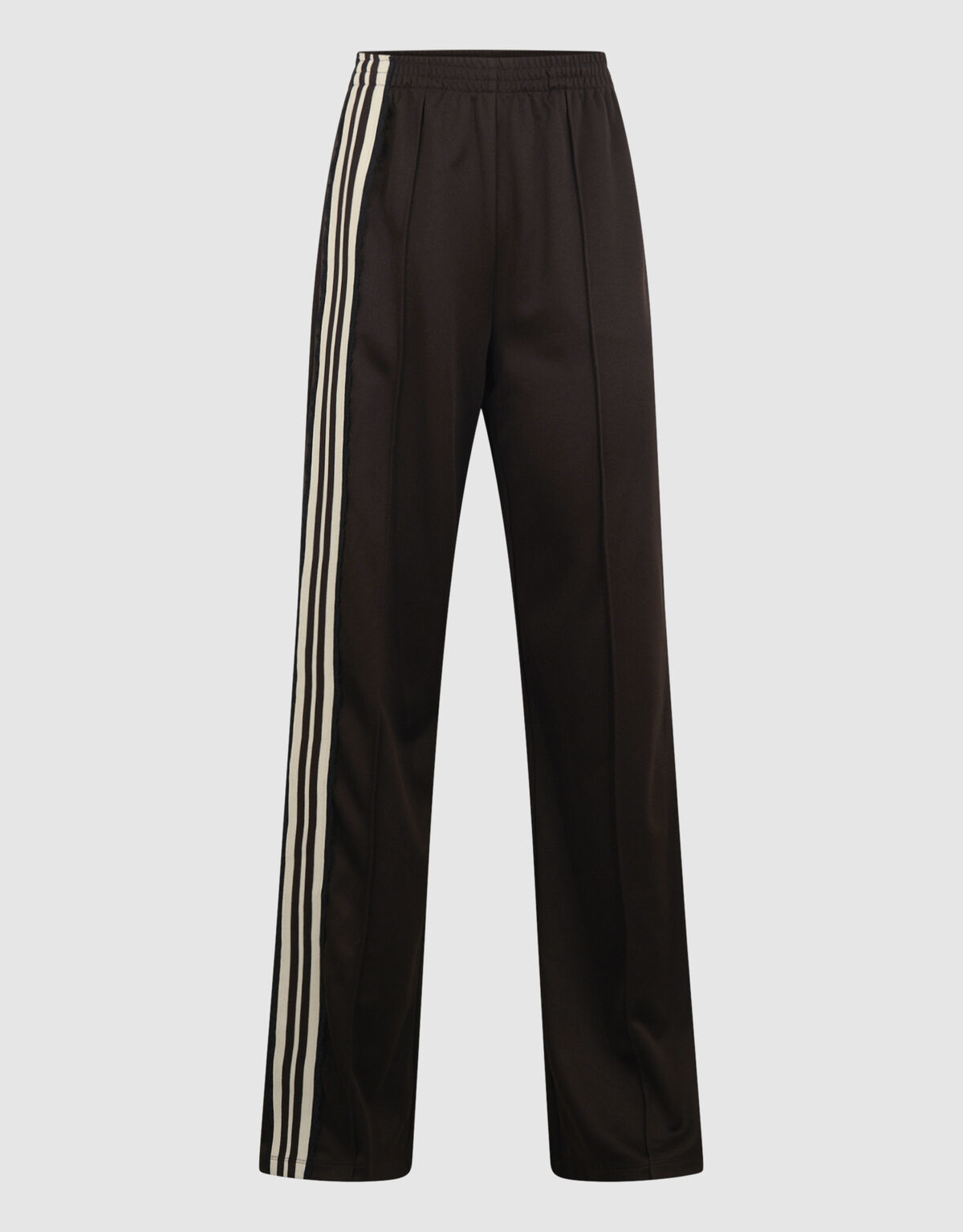Asymmetrische Tape Wide Leg Broek Donkerbruin