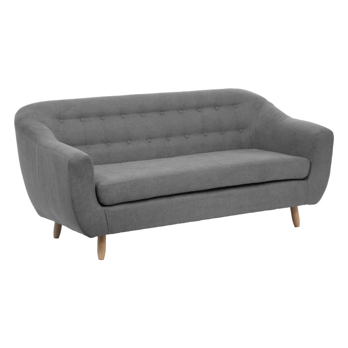 CANAPE 3 PLACES RETRO GRIS