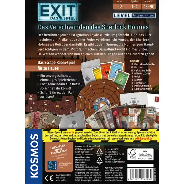 EXIT Das Spiel - Das Verschwinden des Sherlock Holmes