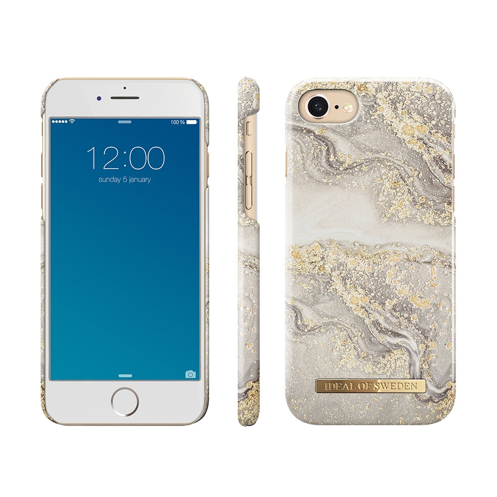 iPhone SE (2022/2020) / 8 / 7 / 6S Hardcase Hülle (IDFCSS19-I7-121) - Sparkle Greige Marble