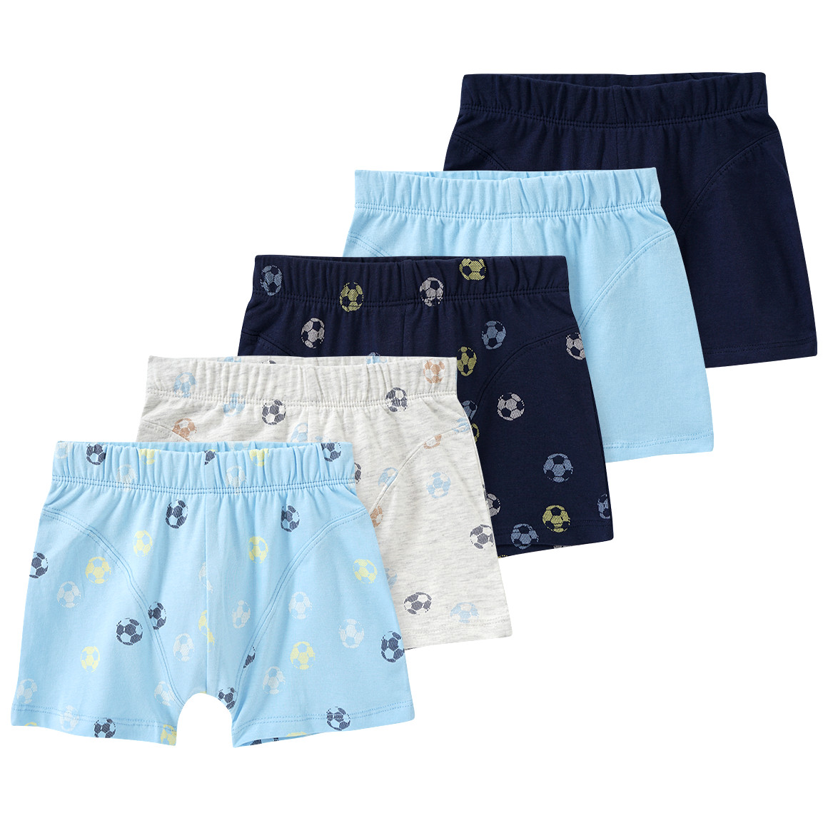 Topolino 5 Jungen Boxer mit Bio-Baumwolle hellblau / dunkelblau / creme